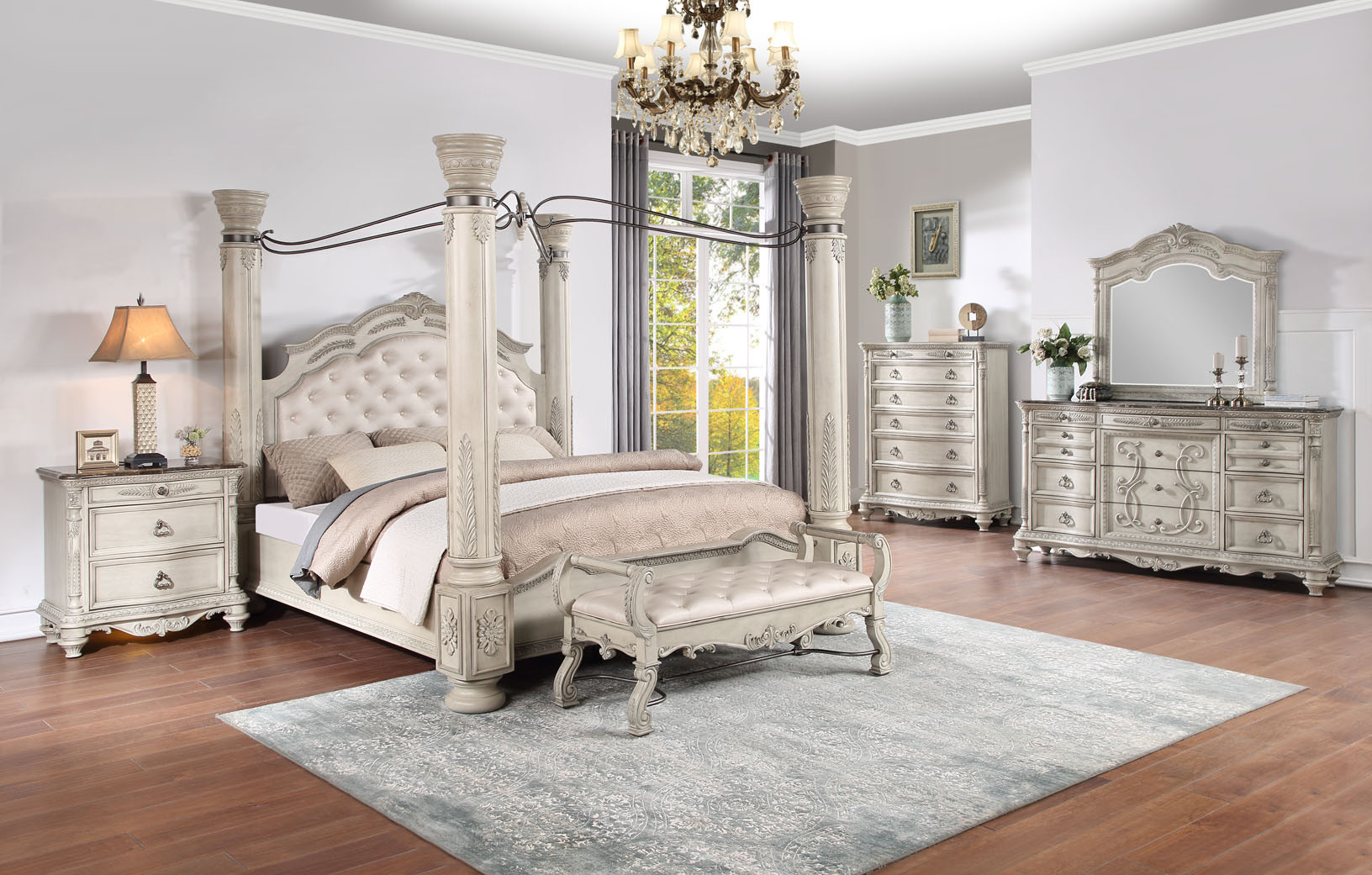 King canopy store bed set
