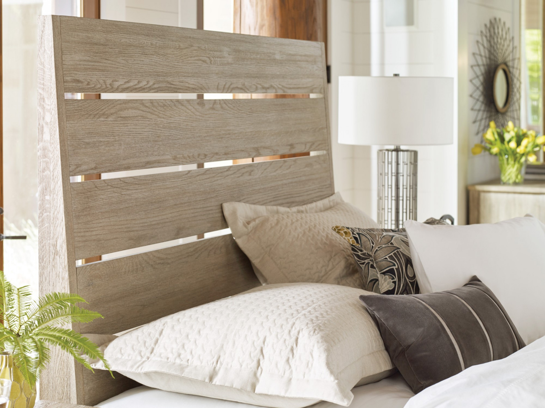 Incline Oak King High Footboard Bed Symmetry Bedroom Symmetry