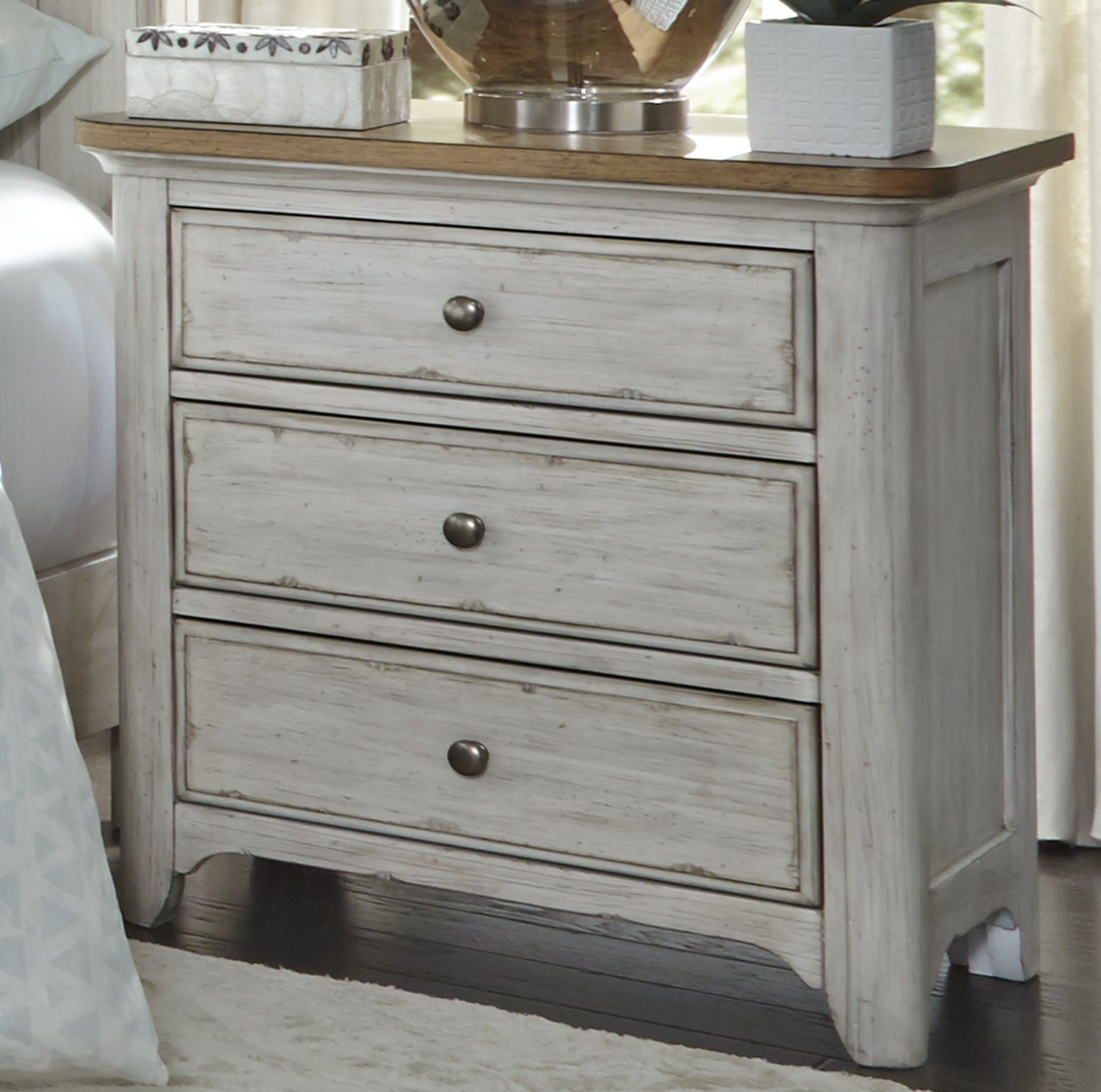 Liberty Farmhouse Reimagined 3 Drawer Nightstand 652-BR61
