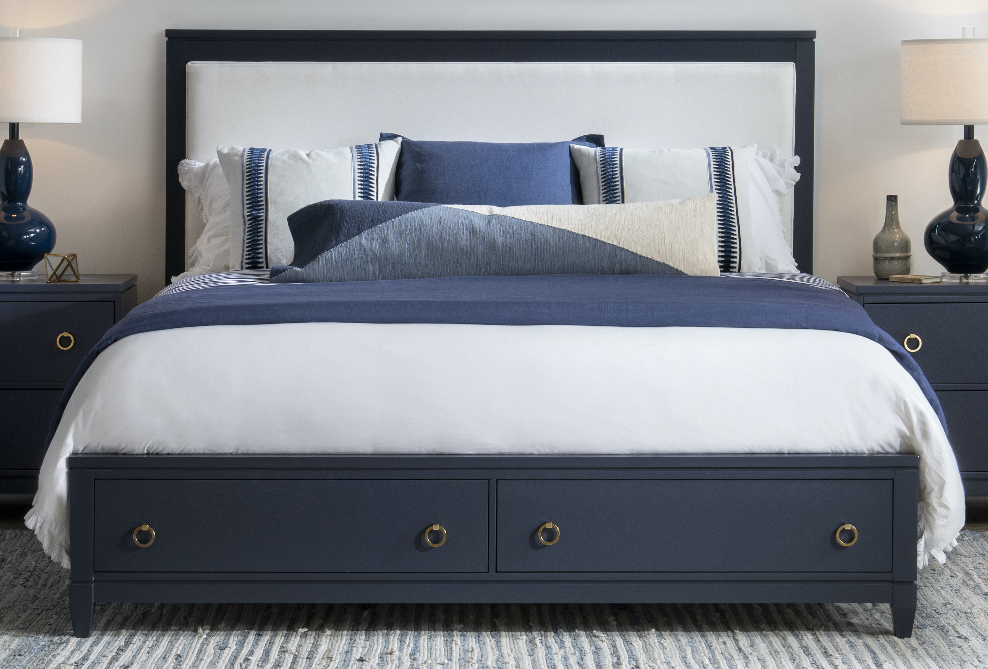 Cal King Upholstered Storage Bed