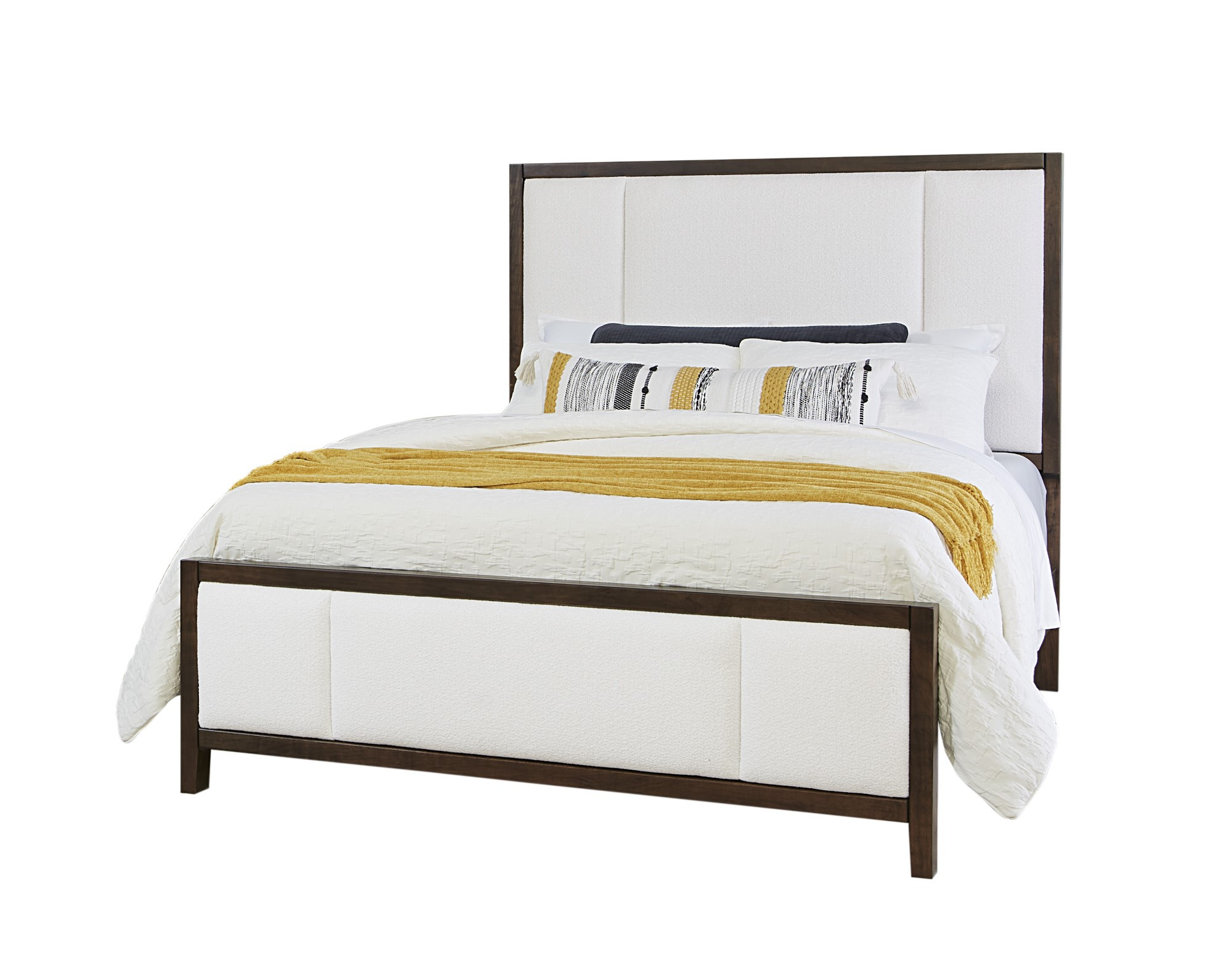 King Erin's Upholstered Bed - White Fabric