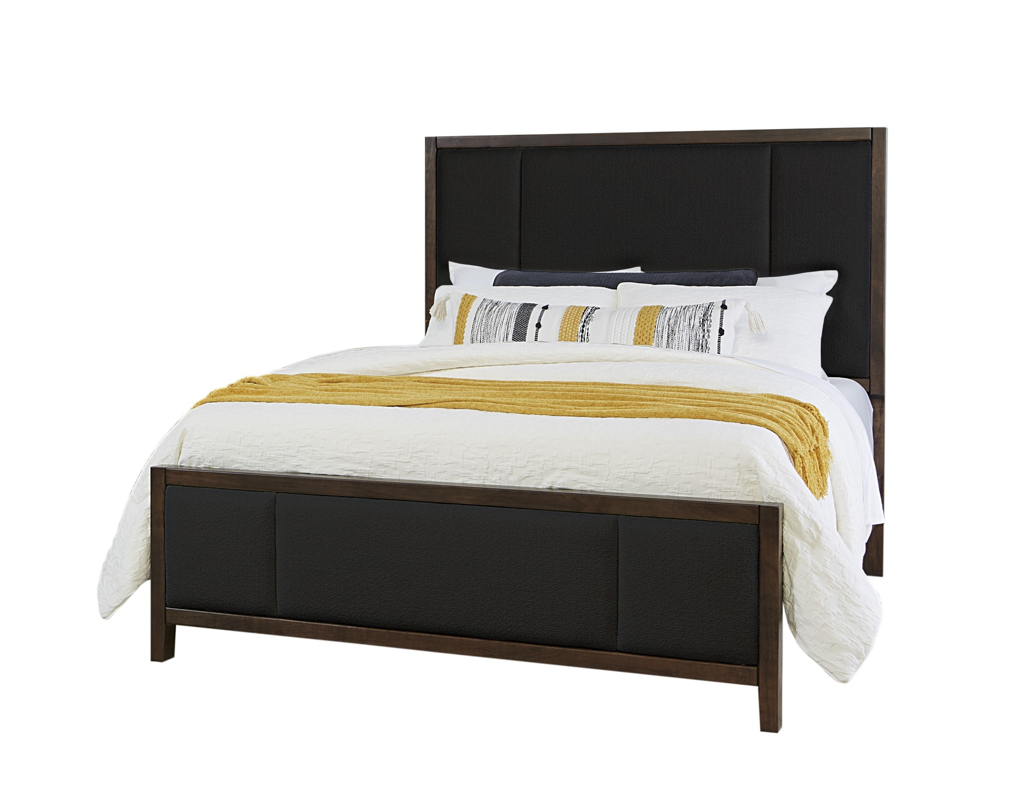 Queen  Erin's Upholstered Bed - Black Fabric