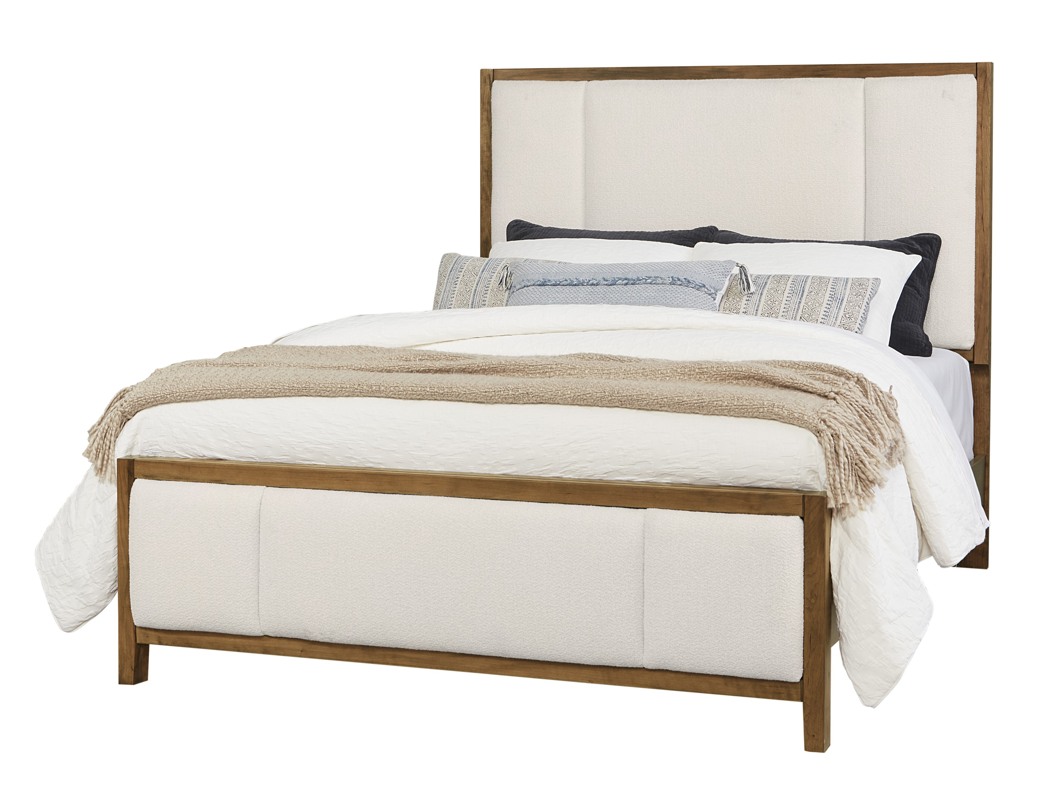Queen Erin's Upholstered Bed - White Fab