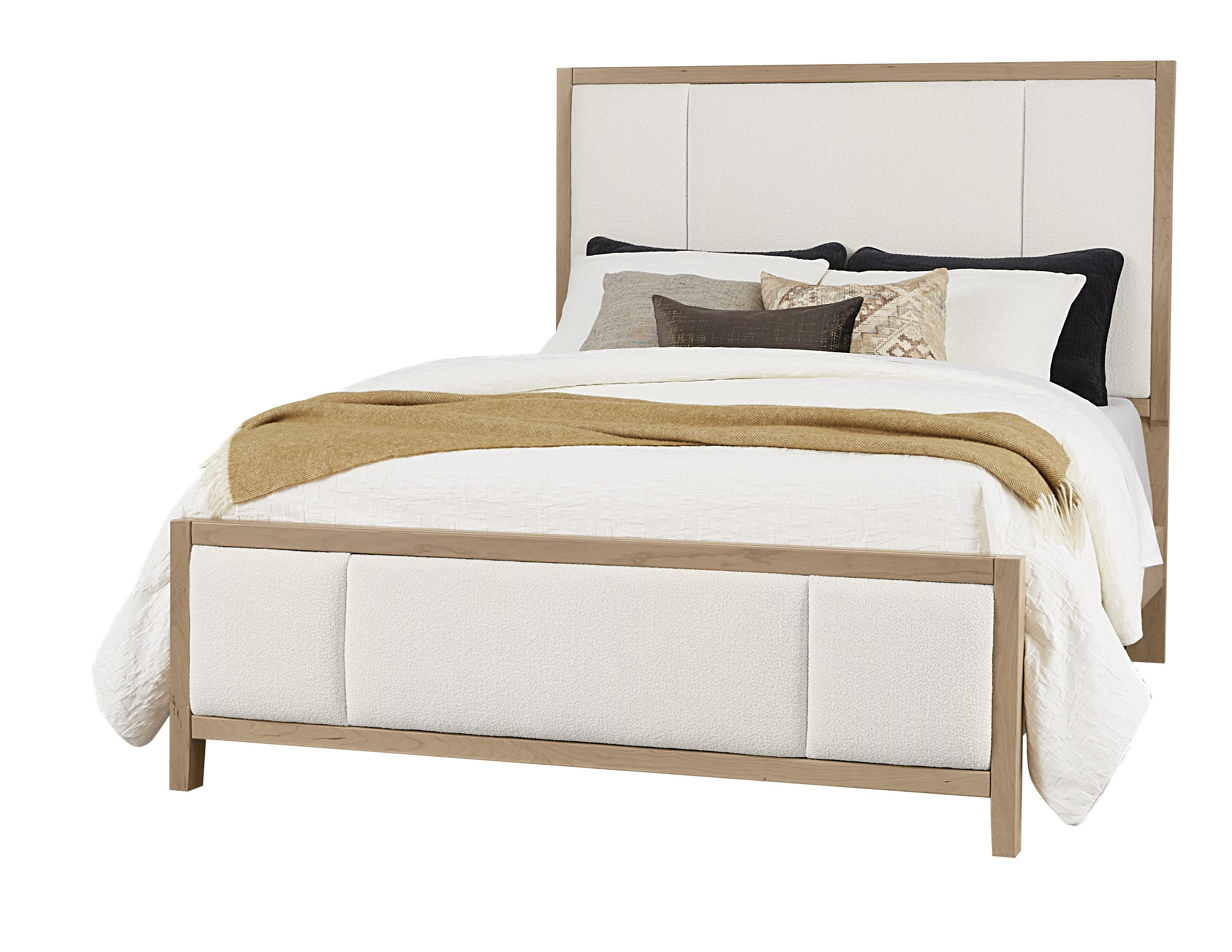 King Erin's Upholstered Bed - White Fab