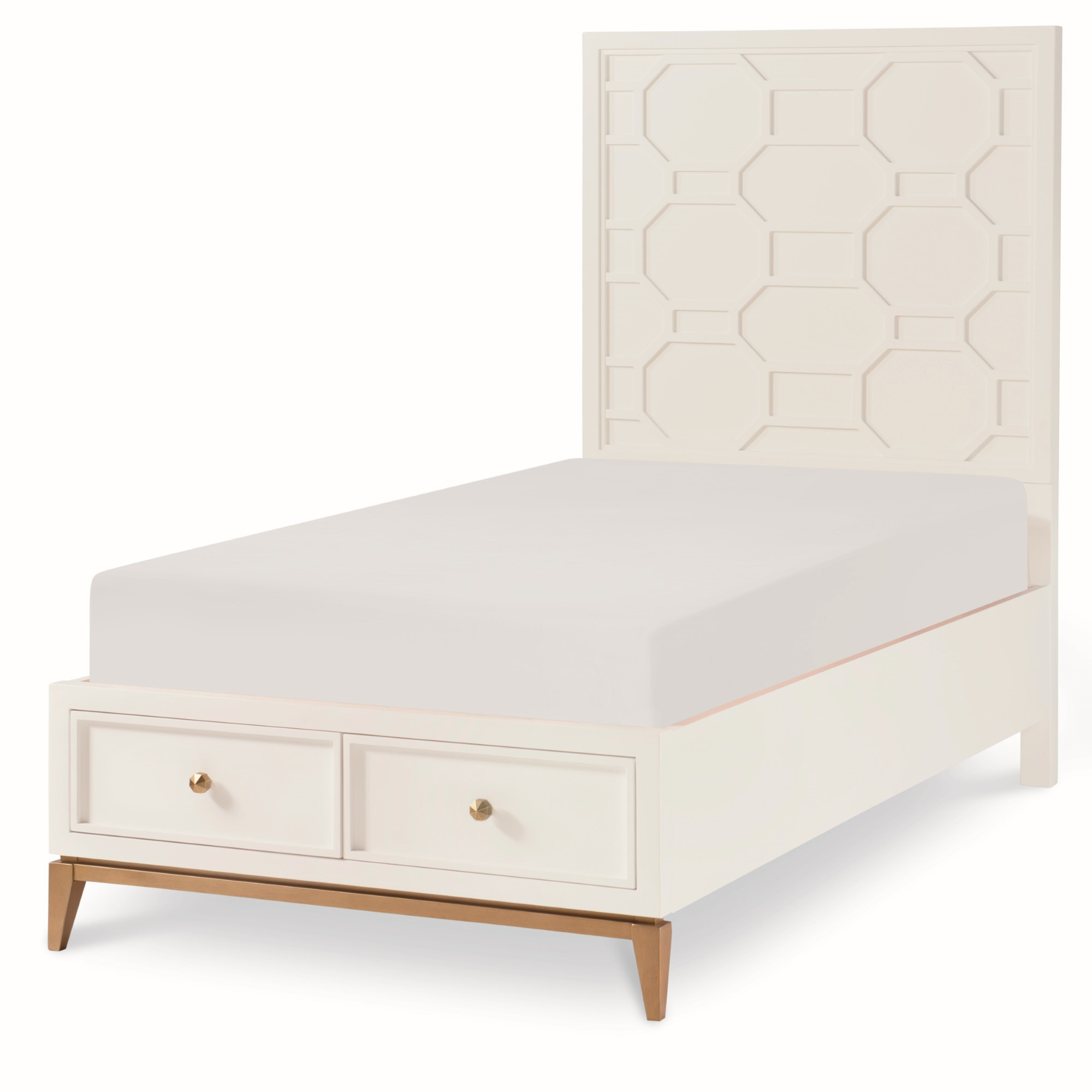 Twin Panel Bed w/Storage Footboad