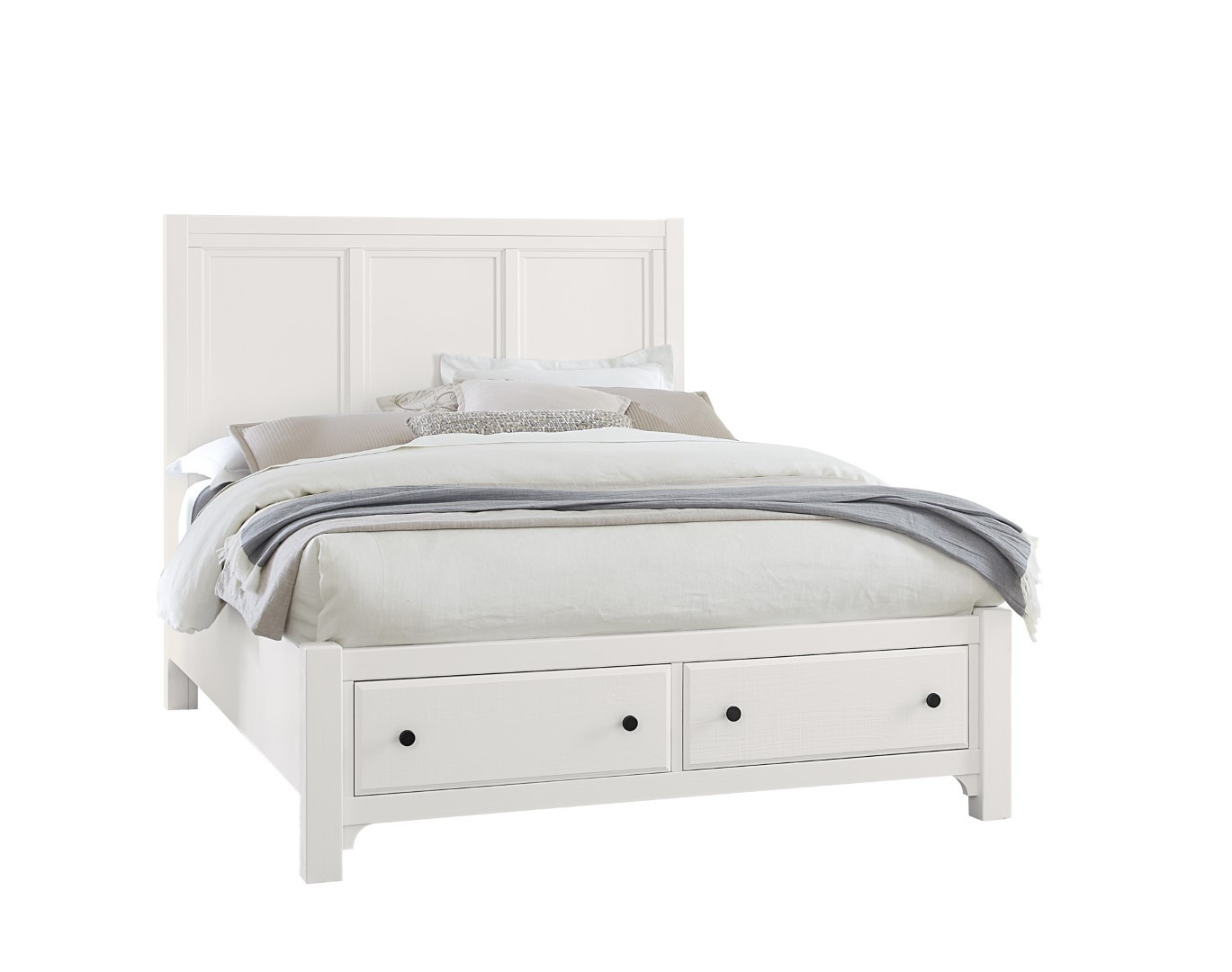 King Panel Bed with storage footboard