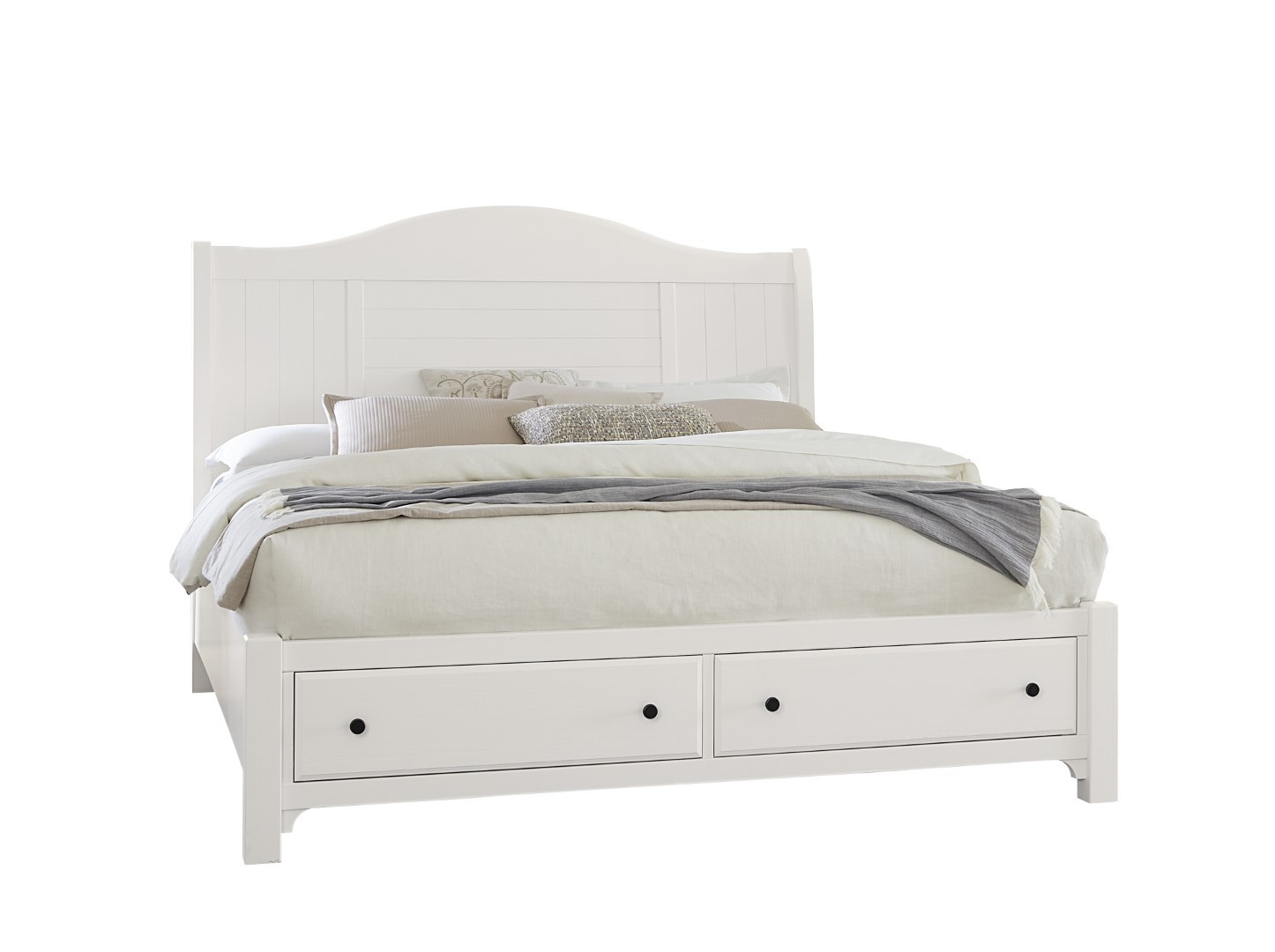 Queen Sleigh Bed with storage footboard