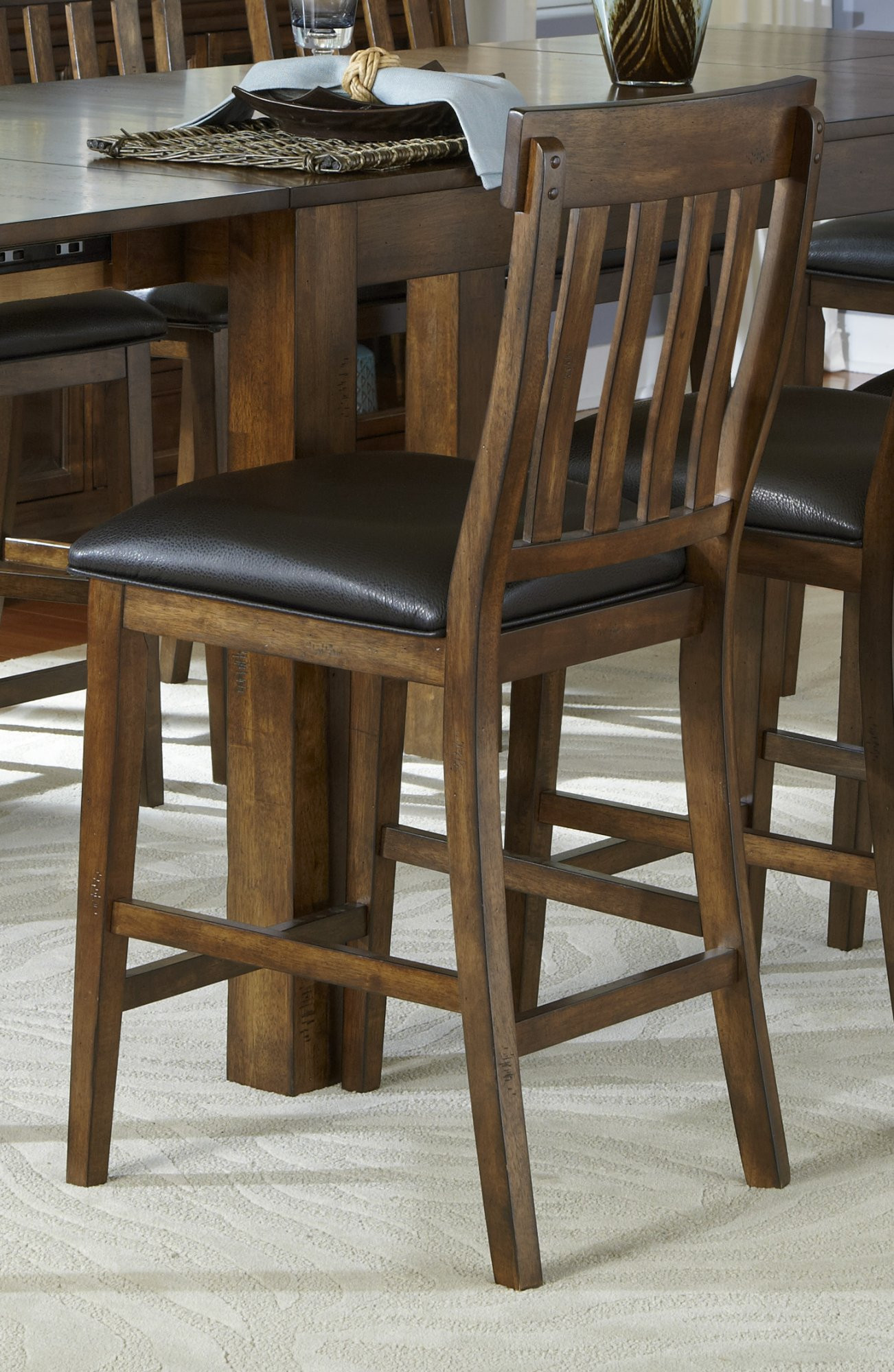 Slat Back Bar Stool