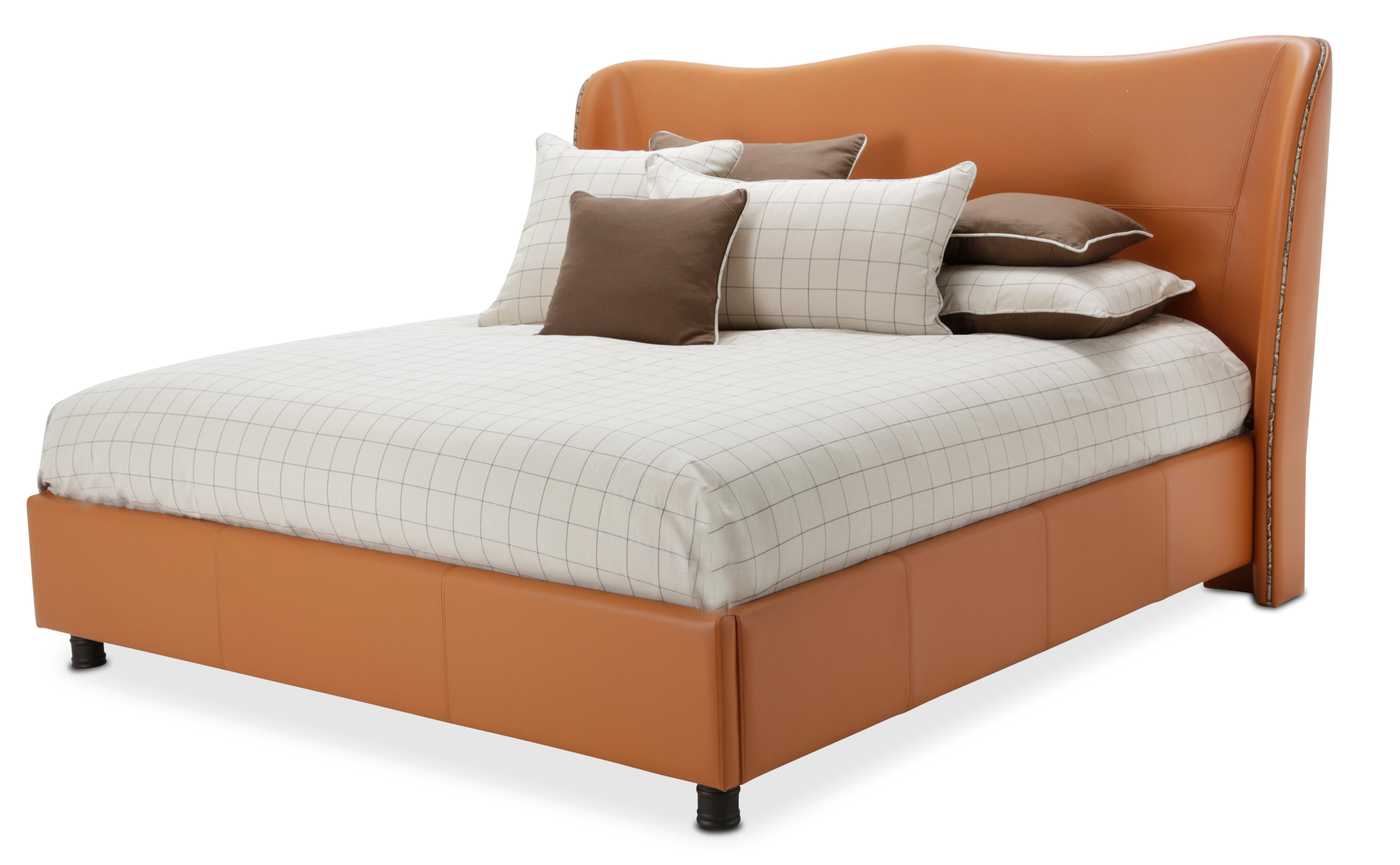 Queen Upholstered Wing Bed