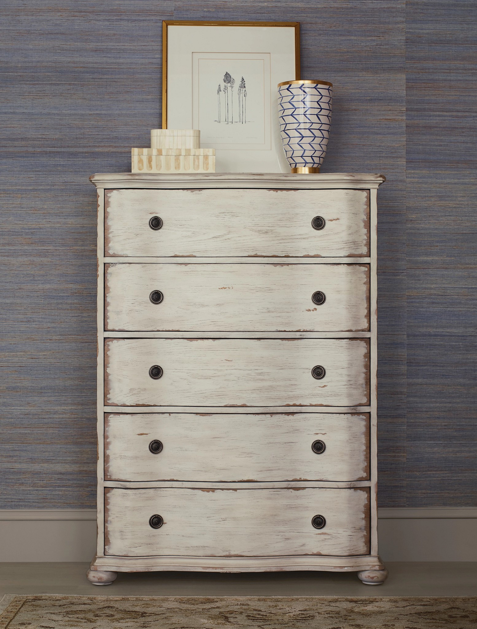 HELENE FIVE DRAWER CHEST-CRÈME