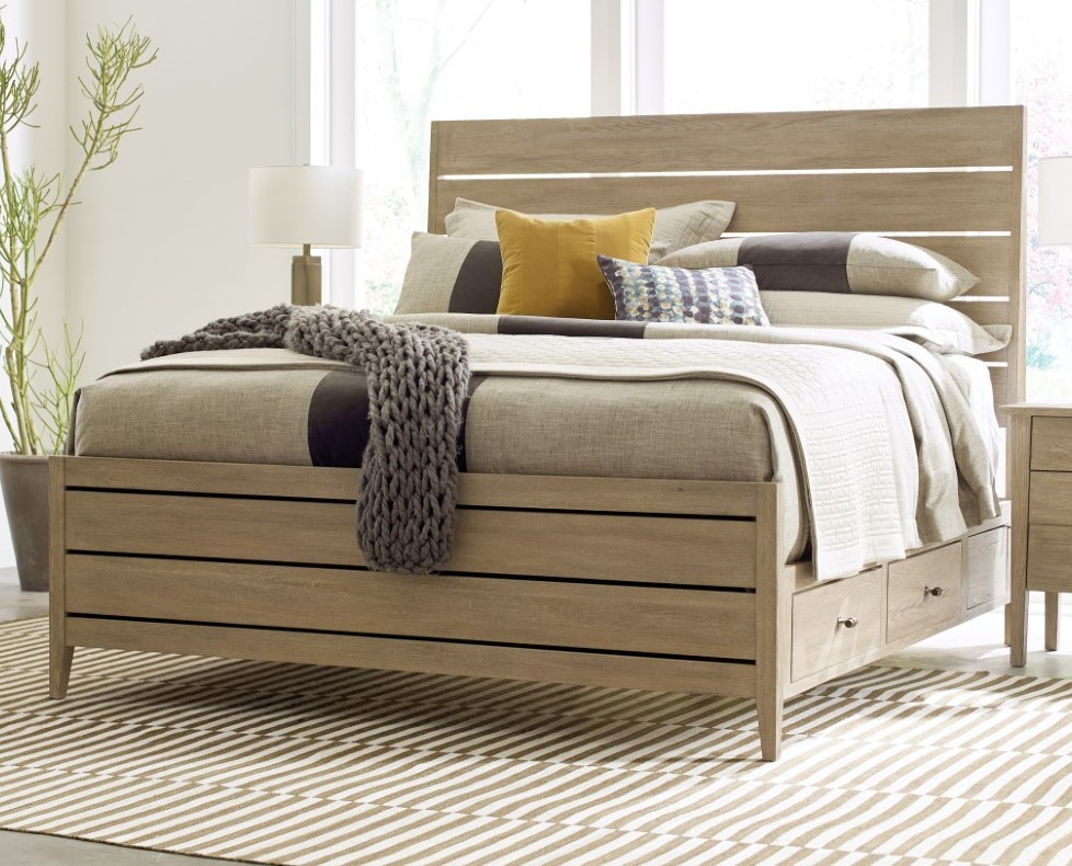 Footboard store storage bed