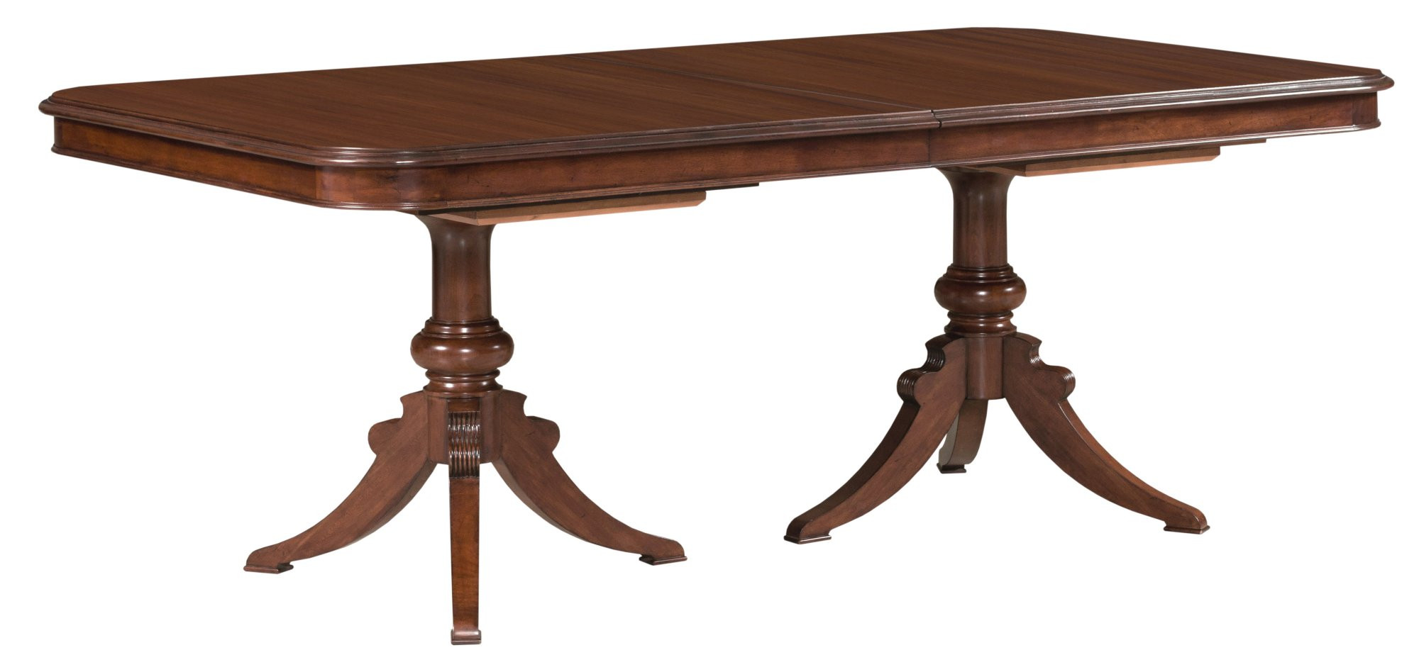 Double Pedestal Dining Table w/ Two 20" Leaves