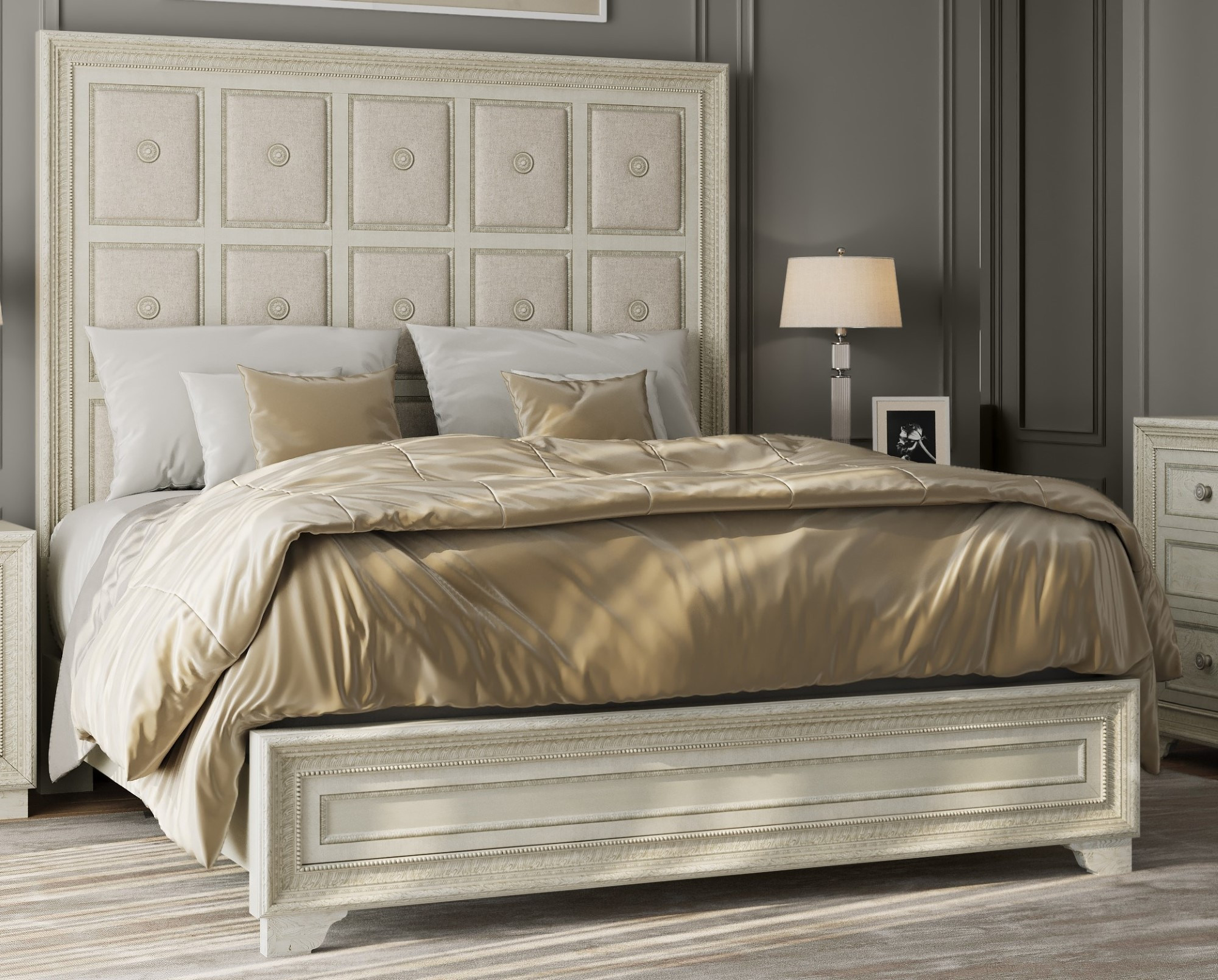 Cal King Upholstered Bed