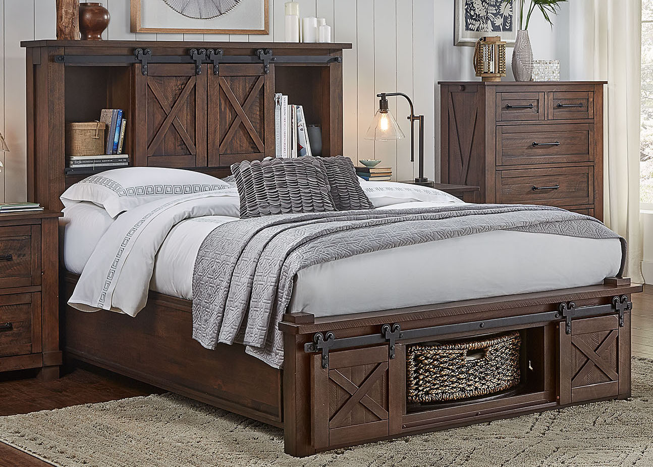 Solid Wood King Size With Storage Bed With Back Cushion - RAJ