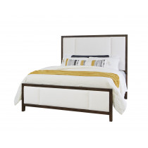 King Erin's Upholstered Bed - White Fabric
