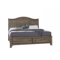 Queen Sleigh Bed with storage footboard