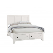 King Panel Bed with storage footboard