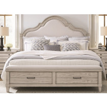 King Upholstered Panel Storage Bed