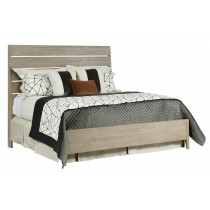 Incline Oak Queen Medium Footboard W/Storage Bed