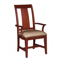 Slat Wood Back Arm Chair