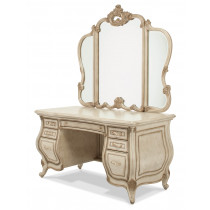 Glass Top Vanity & Mirror