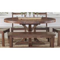 Round Pedestal Table w/1- 16" leaf