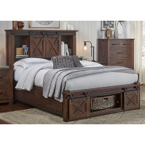 King Storage Headboard W/ Rotating Storage Bed