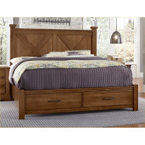 Cal King X Bed W/ Storage Footboard