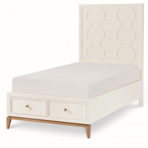Twin Panel Bed w/Storage Footboad
