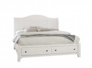King Sleigh Bed with storage footboard
