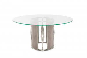Round 60" Glass Dining Table