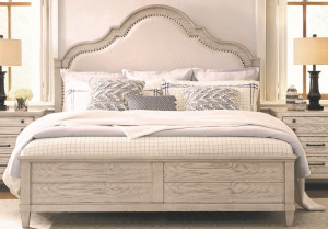 King Upholstered Panel Bed