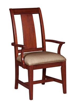 Slat Wood Back Arm Chair