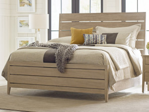 Incline Oak Cal King High Footboard Bed