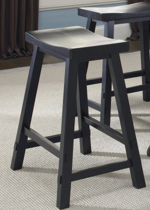 30 Inch Sawhorse Barstool-Black