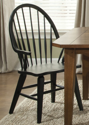 Windsor Back Arm Chair-Black