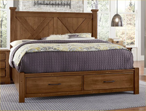 Cal King X Bed W/ Storage Footboard