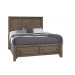 Queen Panel Bed with Storage Footboard