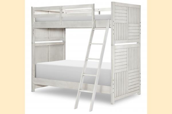 Legacy Kids Summer Camp- Stone Path White Complete Twin over Twin Bunk Bed