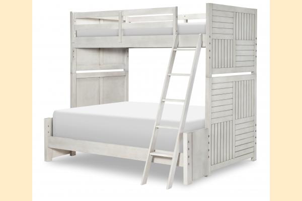 Legacy Kids Summer Camp- Stone Path White Complete Twin over Full Bunk Bed