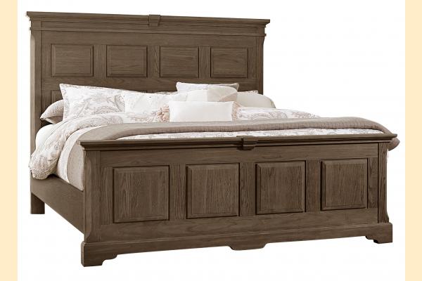 Vaughan Bassett Solids A&P Heritage-Cobblestone Oak King Mansion Bed