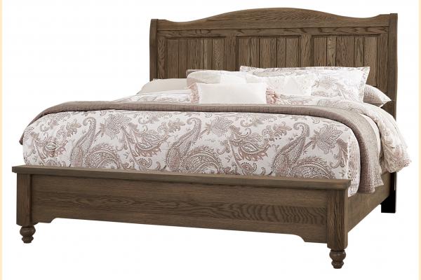 Vaughan Bassett Solids A&P Heritage-Cobblestone Oak Queen Sleigh Bed