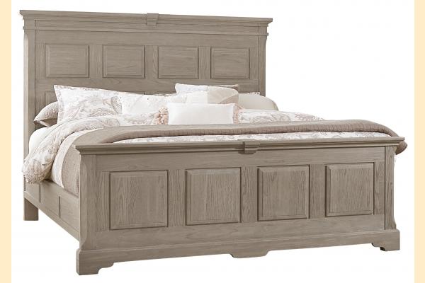 Vaughan Bassett Solids A&P Heritage-Greystone Queen Mansion Bed with Decorative Side Rails