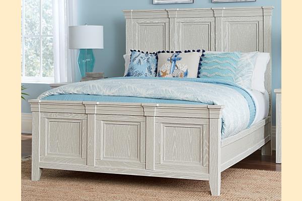 Vaughan Bassett Passageways - Oyster Grey Queen Mansion Bed with Mansion Footboard