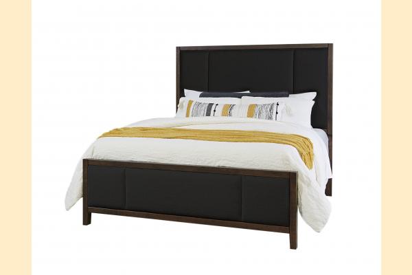 Vaughan Bassett Solids A&P Crafted Cherry - Dark Cal King  Erin's Upholstered Bed - Black Fabric