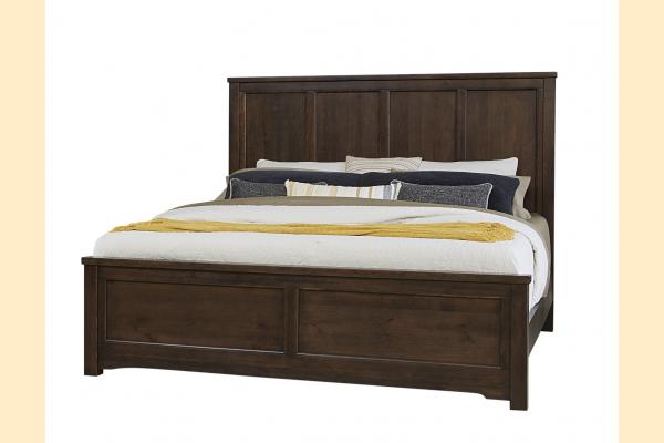 Vaughan Bassett Solids A&P Crafted Cherry - Dark Queen Bed - Ben's Six Panel Bed