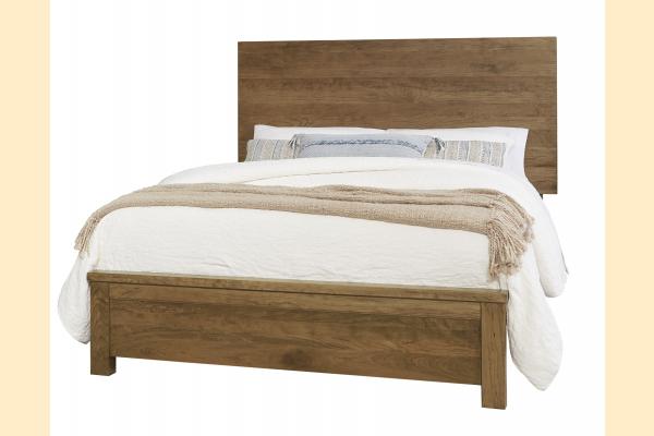 Vaughan Bassett Solids A&P Crafted Cherry - Medium Queen Ben's Plank Bed 