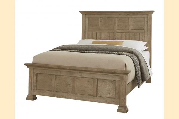 Vaughan Bassett Solids A&P Carlisle- Warm Natural King Window Pane Bed