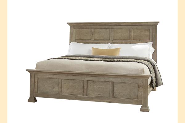 Vaughan Bassett Solids A&P Carlisle- Natural Grey Queen Window Pane Bed
