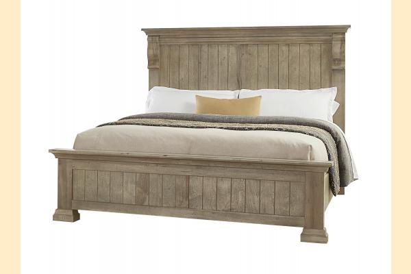 Vaughan Bassett Solids A&P Carlisle- Natural Grey Queen Corbel bed